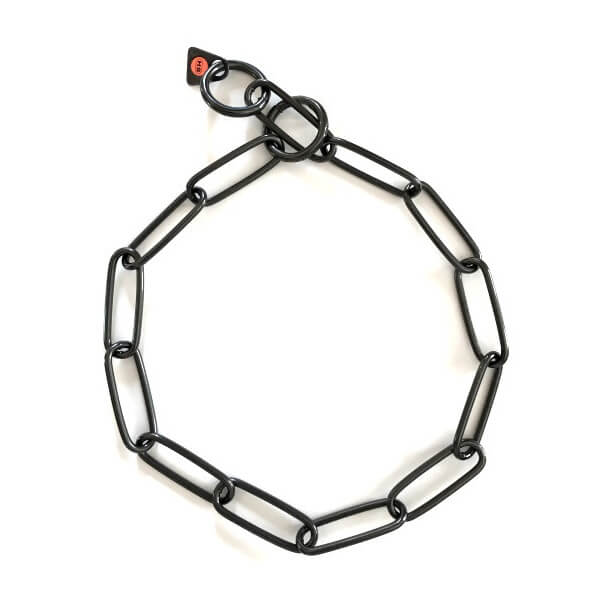 Collare Herm Sprenger a maglie larghe nero brunito 3 mm