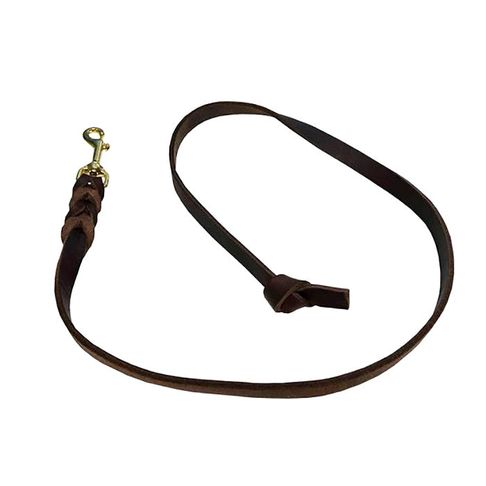Guinzaglio in pelle tedesca 16 mm senza maniglia moschettone ottone