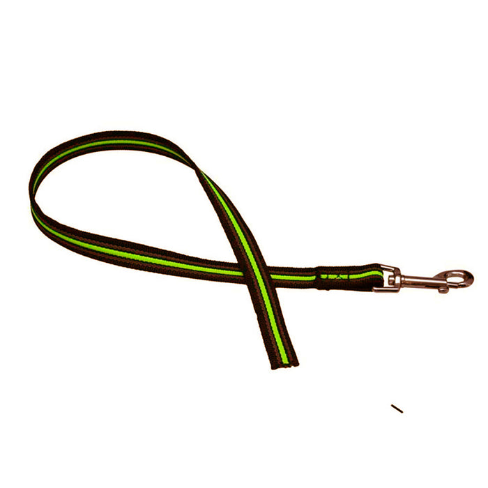 Guinzaglio gommato nero inserto verde