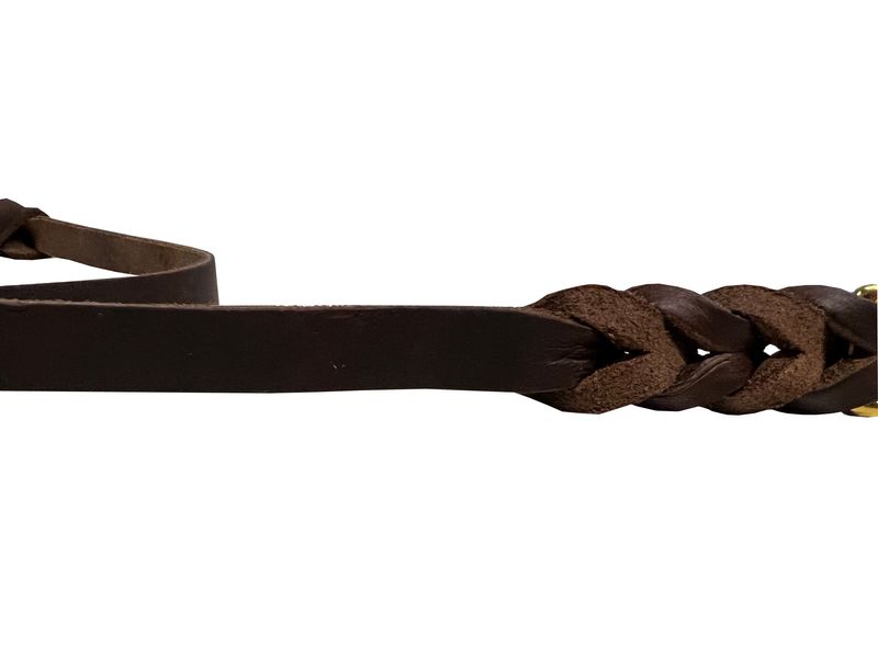 Guinzaglio in pelle tedesca 16 mm senza maniglia moschettone ottone