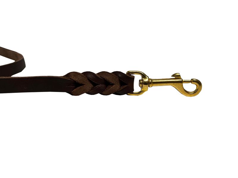 Guinzaglio in pelle tedesca 16 mm senza maniglia moschettone ottone